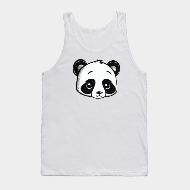 Cutie handpoke style panda Tank Top by stkUA